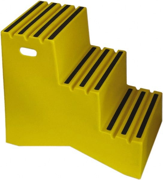 Diversified Plastics - 3 Steps, 2' 5-1/2"' High, Polypropylene Step Stand - 500 Lb Load Capacity, 21" Base Width - Exact Tooling