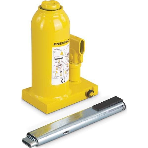 Enerpac - Manual Bottle, Screw, Ratchet & Hydraulic Jacks Type: Hydraulic Bottle Jack Load Capacity (Ton): 10 (Inch) - Exact Tooling