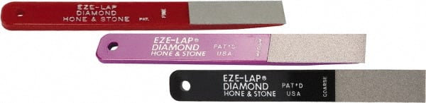Value Collection - Coarse, Medium & Fine, 2" Length of Cut, Single End Diamond Hone - 250 Grit, 3/4" Wide x 3/16" High - Exact Tooling