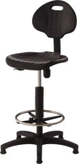 NPS - 18 Inch Wide x 17 Inch Deep x 39 to 47 Inch High, Plastic Base, Polyurethane Chair - Polyurethane Seat, Black - Exact Tooling