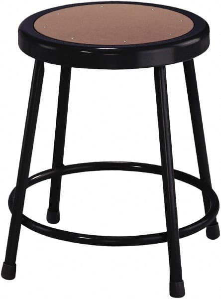 NPS - 18 Inch High, Stationary Fixed Height Stool - 14 Inch Deep x 14 Inch Wide, Hardboard Seat, Black - Exact Tooling
