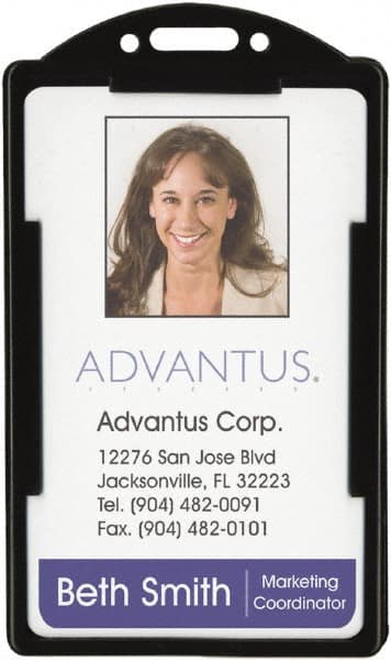 ADVANTUS - Clip-On Badge Holder - Black - Exact Tooling