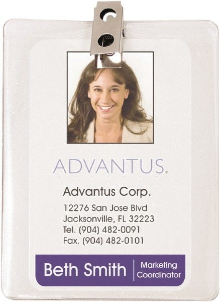 ADVANTUS - Clip-On Badge Holder - Clear - Exact Tooling
