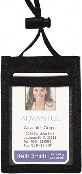 ADVANTUS - Cord Mounted Badge Holder - Black - Exact Tooling