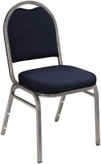 NPS - Fabric Blue Stacking Chair - Silver Frame, 18" Wide x 20" Deep x 34" High - Exact Tooling
