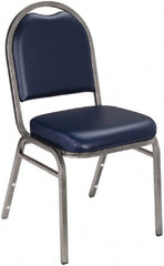 NPS - Vinyl Blue Stacking Chair - Silver Frame, 18" Wide x 20" Deep x 34" High - Exact Tooling