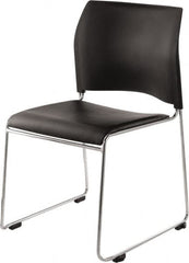 NPS - Vinyl Black Stacking Chair - Chrome Frame, 20" Wide x 19-1/4" Deep x 30" High - Exact Tooling
