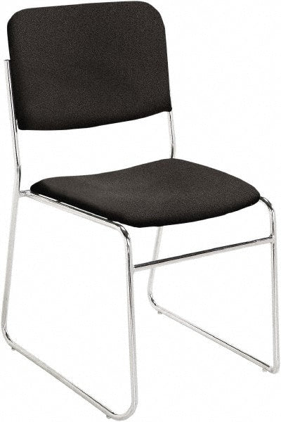 NPS - Fabric Black Stacking Chair - Chrome Frame, 19" Wide x 21" Deep x 33" High - Exact Tooling
