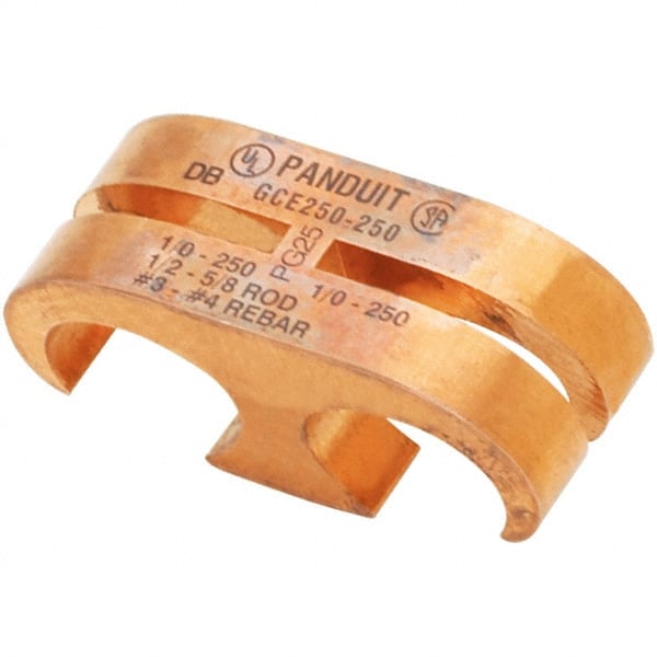 Panduit - 1/0 AWG Compatible Grounding Clamp - Copper Alloy, 1" OAL - Exact Tooling