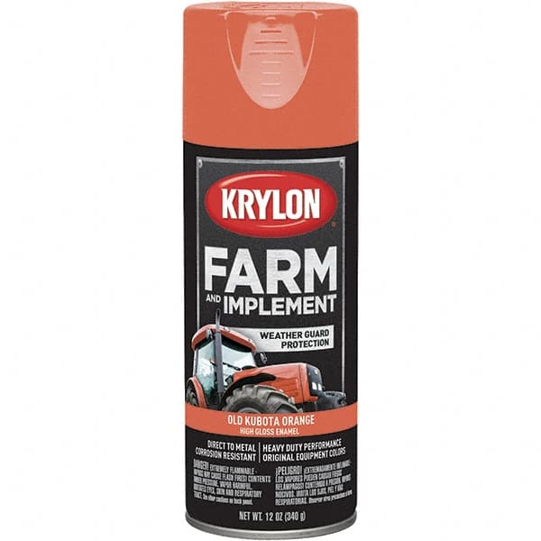 Krylon - Kubota Orange, 12 oz Net Fill, Gloss, Farm & Equipment Spray Paint - 12 oz Container, Use on Equipment - Exact Tooling