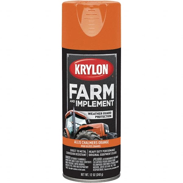 Krylon - Orange (Allis Chalmers), 12 oz Net Fill, Gloss, Farm & Equipment Spray Paint - 12 oz Container, Use on Equipment - Exact Tooling