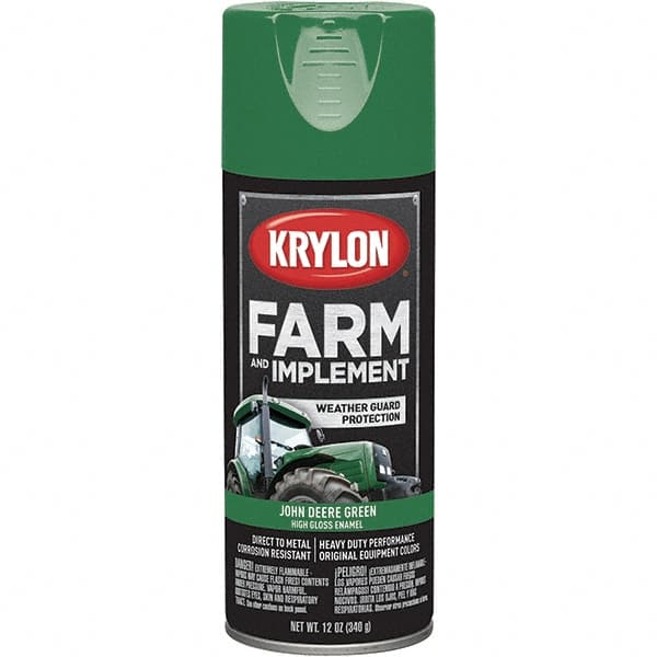Krylon - Green (John Deere), 12 oz Net Fill, Gloss, Farm & Equipment Spray Paint - 12 oz Container, Use on Equipment - Exact Tooling