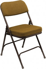 NPS - 18" Wide x 20-3/4" Deep x 32" High, Steel & Fabric Folding Chair with Fabric Padded Seat - Gold - Exact Tooling