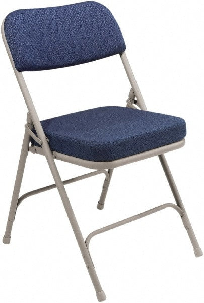 NPS - 18" Wide x 20-3/4" Deep x 32" High, Steel & Fabric Folding Chair with Fabric Padded Seat - Blue - Exact Tooling