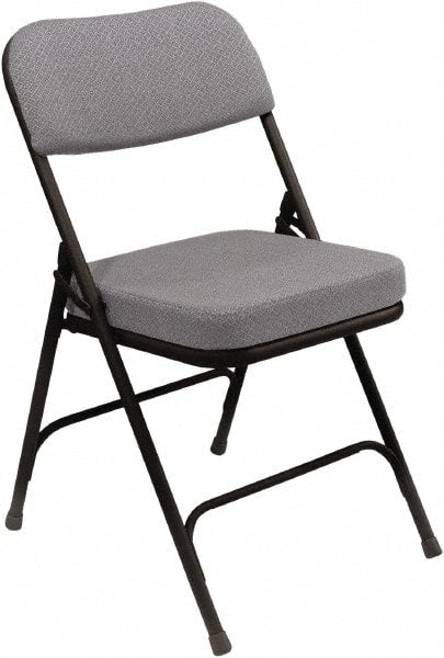 NPS - 18" Wide x 20-3/4" Deep x 32" High, Steel & Fabric Folding Chair with Fabric Padded Seat - Grey - Exact Tooling