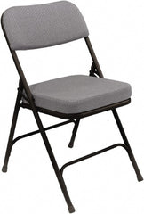 NPS - 18" Wide x 20-3/4" Deep x 32" High, Steel & Fabric Folding Chair with Fabric Padded Seat - Grey - Exact Tooling