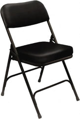 NPS - 18" Wide x 20-3/4" Deep x 32" High, Steel & Vinyl Folding Chair with Vinyl Padded Seat - Black - Exact Tooling