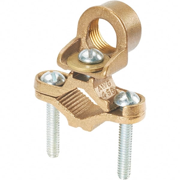 Panduit - 8 to 4 AWG Compatible Grounding Clamp - Bronze, 2.22" OAL - Exact Tooling
