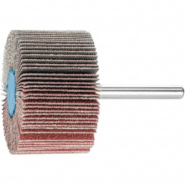 PFERD - 2" Diam x 1" Face Width, Aluminum Oxide Coated Mounted Flap Wheel - 1/4" Shank Mount, 80 Grit, 23,000 Max RPM - Exact Tooling