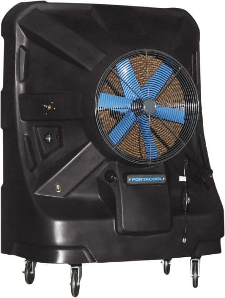 PortaCool - 24" Blade, 55 Gal Capacity, 0.7 hp, 9,000 CFM Evaporative Cooler - 9 Amp Rating, 110 Volts, Infinitely Variable Speed - Exact Tooling