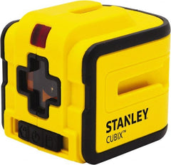 Stanley - 2 Beam 50' Max Range Self Leveling Cross Line Laser - Red Beam, 5/16" at 40' Accuracy, 9-1/4" Long x 3-1/2" Wide x 4" High, Battery Included - Exact Tooling