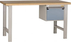 Rousseau Metal - 60 Wide x 30" Deep x 34" High, Laminated Hardwood Workbench - Fixed Legs - Exact Tooling