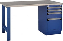 Rousseau Metal - 60 Wide x 30" Deep x 34" High, Stainless Steel Workbench - Fixed Legs - Exact Tooling
