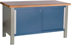 Rousseau Metal - 60 Wide x 30" Deep x 34" High, Laminated Hardwood Workbench - Fixed Legs - Exact Tooling