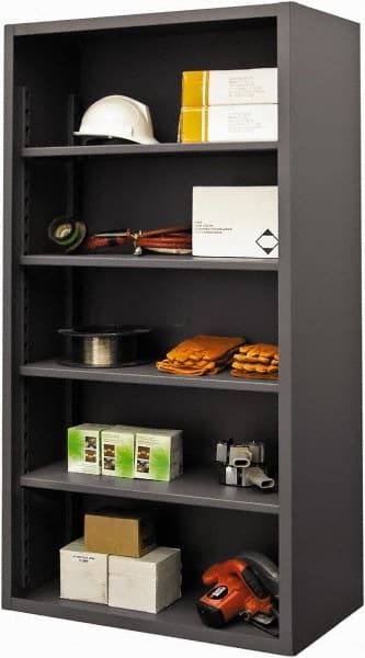 Durham - 4 Shelves, 7,600 Lb Capacity, Closed Shelving System - 36" Wide x 24" Deep x 72" High, Gray - Exact Tooling