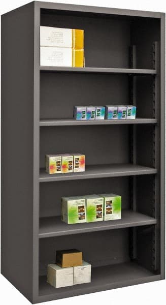 Durham - 4 Shelves, 6,100 Lb Capacity, Closed Shelving System - 72" Wide x 24" Deep x 72" High, Gray - Exact Tooling