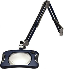 O.C. White - 43 Inch, Spring Suspension, Clamp on, LED, Spectre Blue, Magnifying Task Light - 8 Watt, 7.5 and 15 Volt, 2x Magnification, 5-1/4 Inch Wide, 7 Inch Long - Exact Tooling