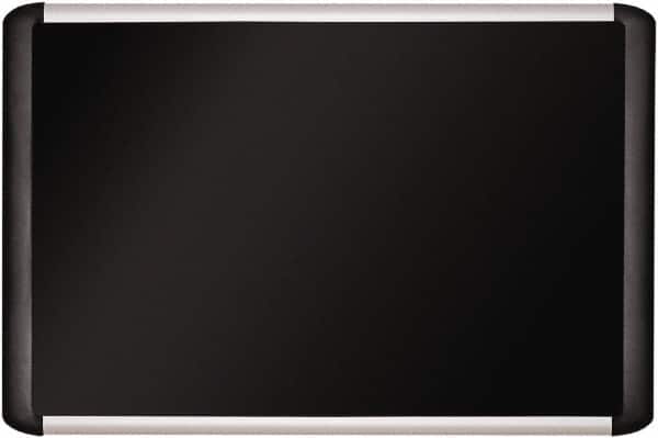 MasterVision - 35.83" Wide x 53.54" High Cork Bulletin Board - Fabric, Black - Exact Tooling