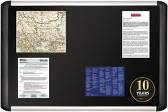 MasterVision - 24.41" Wide x 40.16" High Cork Bulletin Board - Fabric, Black - Exact Tooling