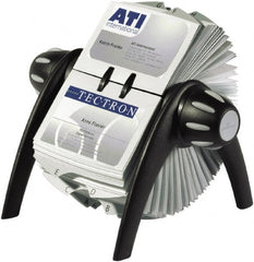 DURABLE - Black/Silver Open Rotary Business Card File - Plastic - Exact Tooling