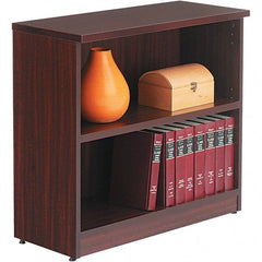 ALERA - 2 Shelf, 29-1/2" High x 31-3/4" Wide Bookcase - 14" Deep, Woodgrain Laminate, Mahogany - Exact Tooling
