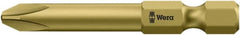 Wera - #4, Hex Drive Phillips Power Screwdriver Bit - 1/4" Drive, 2" OAL - Exact Tooling