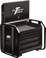EXTREME TOOLS - 36" Wide x 25-1/4" Deep x 28-1/4" High Job Site Road Box - 1 Door, Steel, Black - Exact Tooling