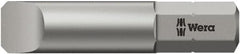 Wera - 3mm x 32mm Blade, 1/4" Drive Slotted Screwdriver Bit - 1-1/4" OAL - Exact Tooling