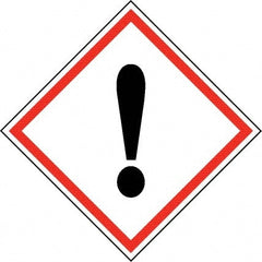 NMC - Hazardous Materials Label, Header: Harmful Irritant Warning - Legend: GHS - Graphic, English, Black & Red, 2" Long x 2" High, No Coating - Exact Tooling