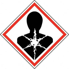 NMC - Hazardous Materials Label, Header: Health Hazard - Legend: GHS - Graphic, English, Black & Red, 2" Long x 2" High, No Coating - Exact Tooling