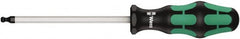 Wera - 3/16" Hex Ball End Driver - 4" Bade Length, Ergonomic Cushion Grip Handle, 205mm OAL - Exact Tooling