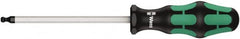 Wera - 5/32" Hex Ball End Driver - 4" Bade Length, Ergonomic Cushion Grip Handle, 198mm OAL - Exact Tooling