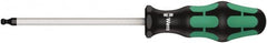 Wera - 12mm Hex Ball End Driver - 6" Bade Length, Ergonomic Cushion Grip Handle, 267mm OAL - Exact Tooling