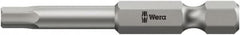 Wera - 3/16" Hex Bit - 1/4" Hex Drive, 3-1/2" OAL - Exact Tooling