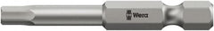 Wera - 2.5mm Hex Bit - 1/4" Hex Drive, 3-1/2" OAL - Exact Tooling