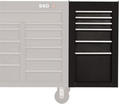 Proto - 6 Drawer Black Side Cabinet - 19" Wide x 34" High x 25" Deep, Use with 500 Series Box - Exact Tooling