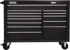 Proto - 13 Drawer Mobile Workstation - 57" Wide x 25-1/4" Deep x 43" High, Steel, Dual Black - Exact Tooling