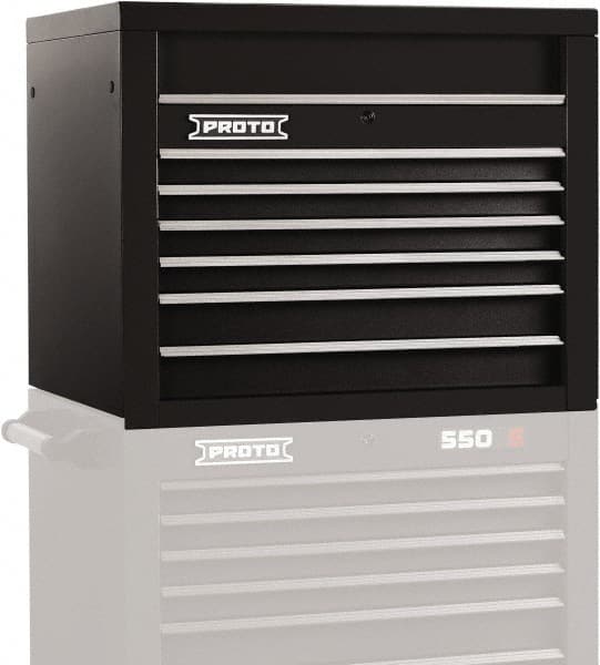 Proto - 6 Drawer Top Tool Chest - 34" Wide x 25-1/4" Deep x 27" High, Steel, Black - Exact Tooling