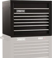 Proto - 6 Drawer Top Tool Chest - 34" Wide x 25-1/4" Deep x 27" High, Steel, Black - Exact Tooling