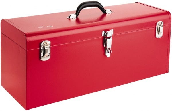 Kennedy - 1 Tray Tool Box - 24-1/8" Wide x 8-5/8" Deep x 9-3/4" High, Steel, Red - Exact Tooling